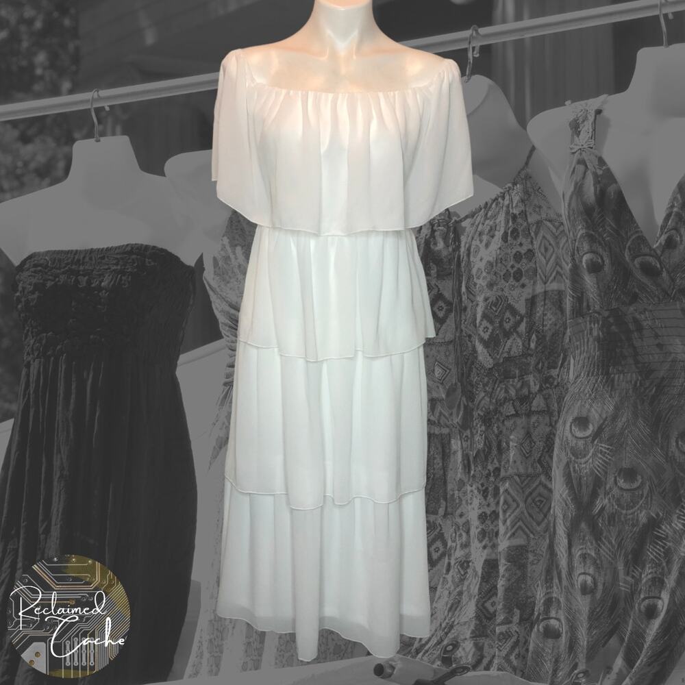 Blush Mark White Fool In Love Midi Dress - Size Small